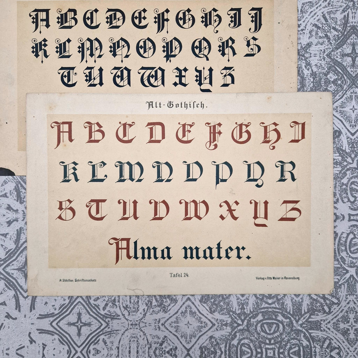 Typography plates: "Gothic, Dürer and Church"