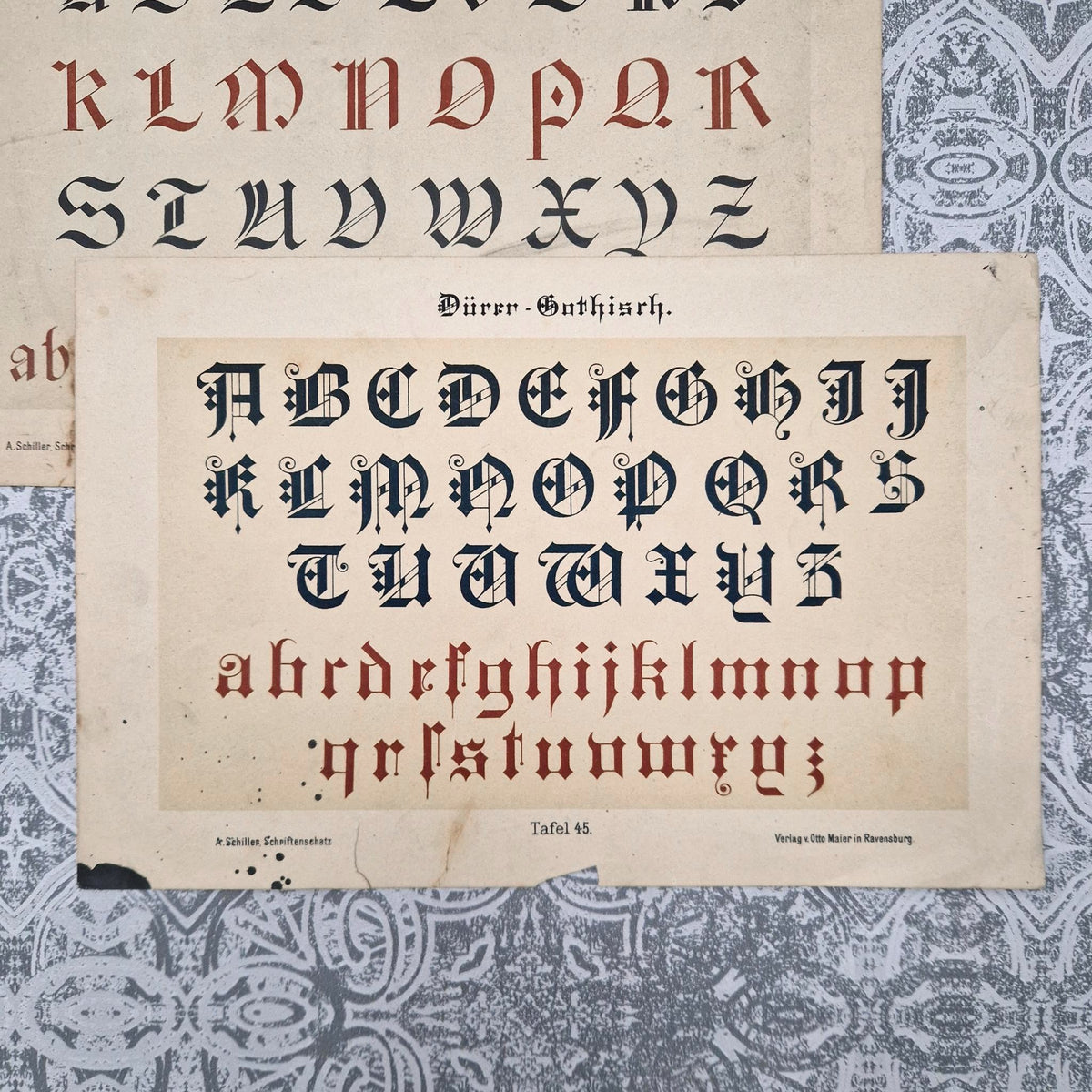 Typography plates: "Gothic, Dürer and Church"