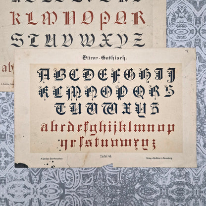 Typography plates: "Gothic, Dürer and Church"