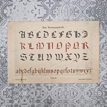 Typography plates: "Gothic, Dürer and Church"