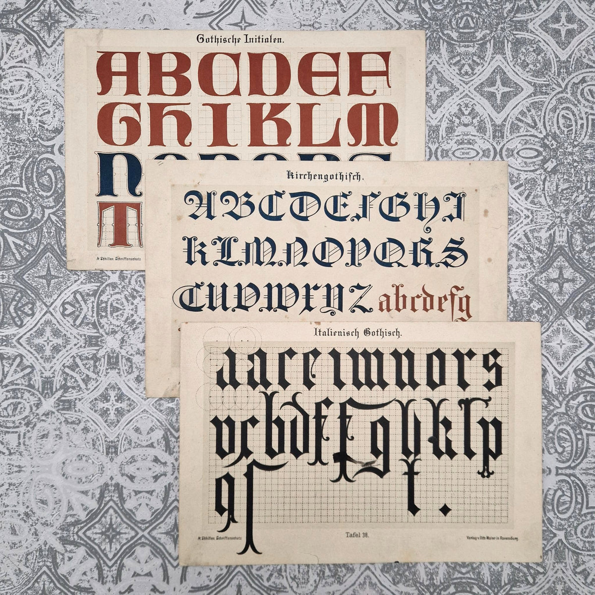 Typography plates "Gothic, italics, and drop caps"