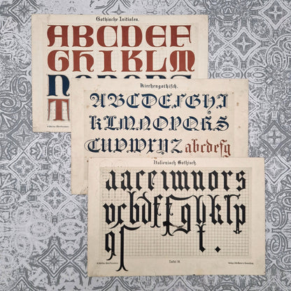 Typography plates "Gothic, italics, and drop caps"