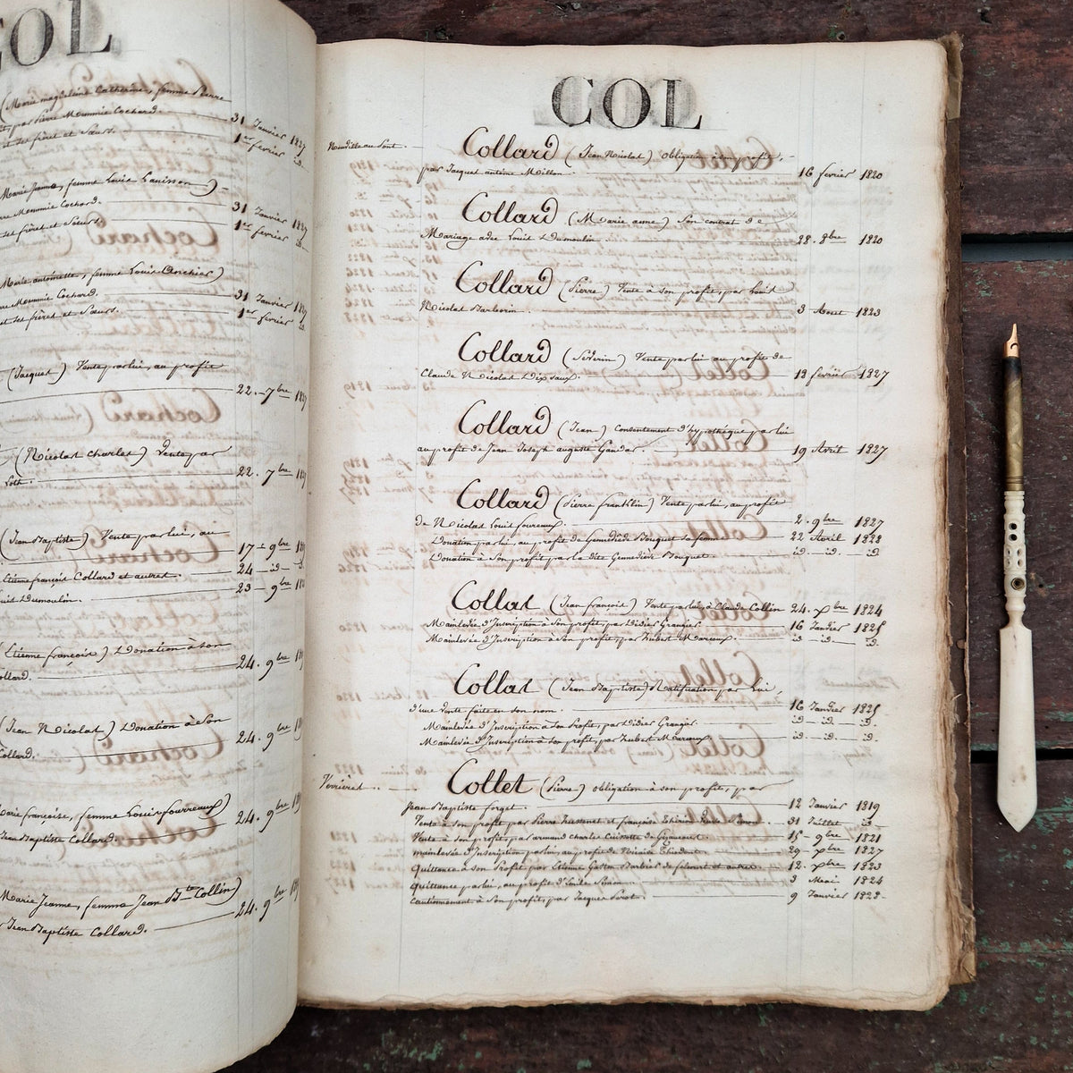 Registre manuscrit « de noms » - Vers 1820 - 290 pages