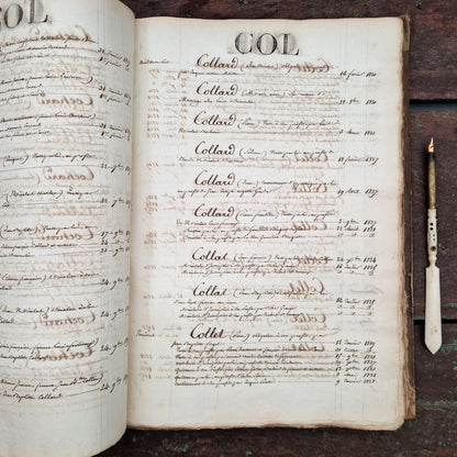 Registre manuscrit « de noms » - Vers 1820 - 290 pages