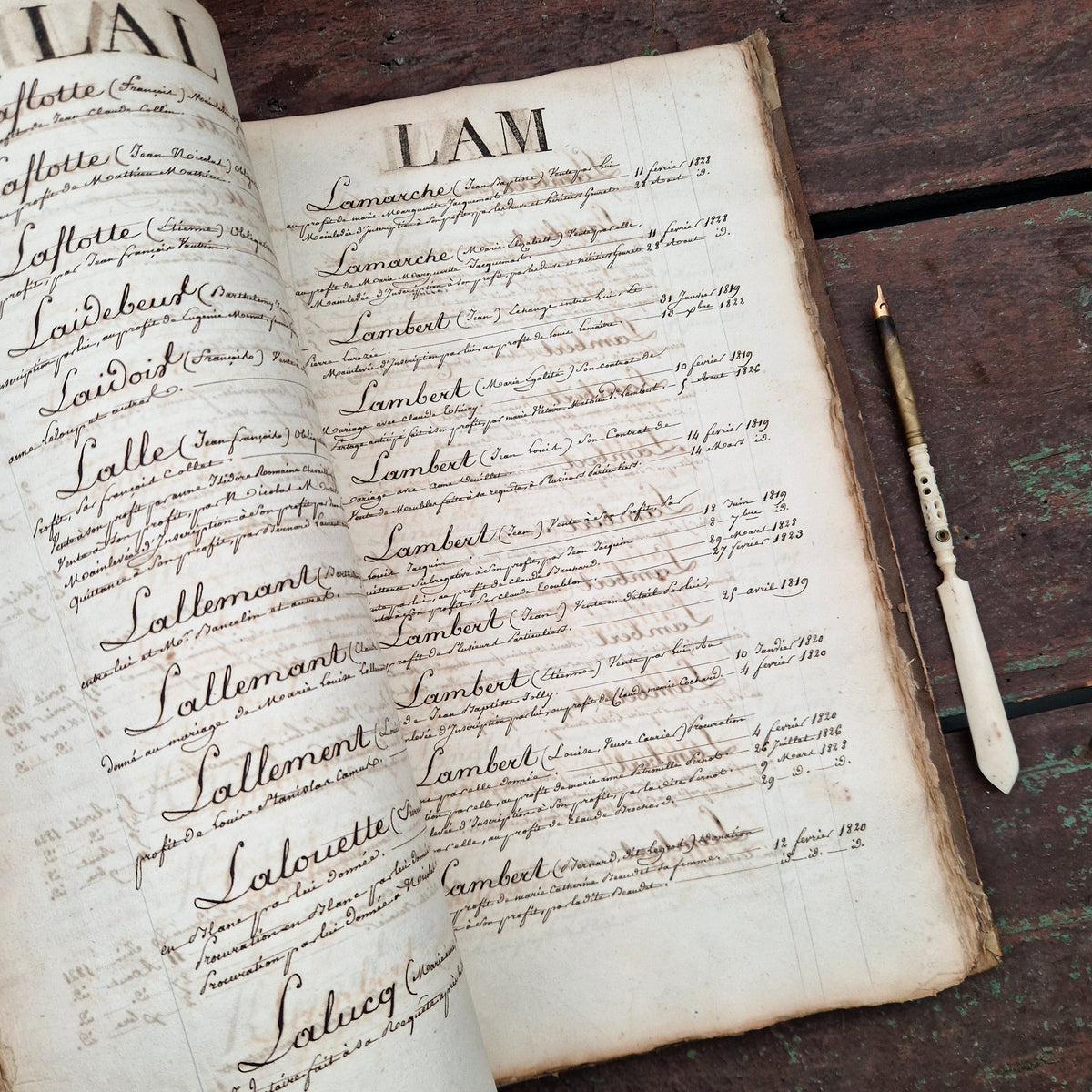 Registre manuscrit « de noms » - Vers 1820 - 290 pages