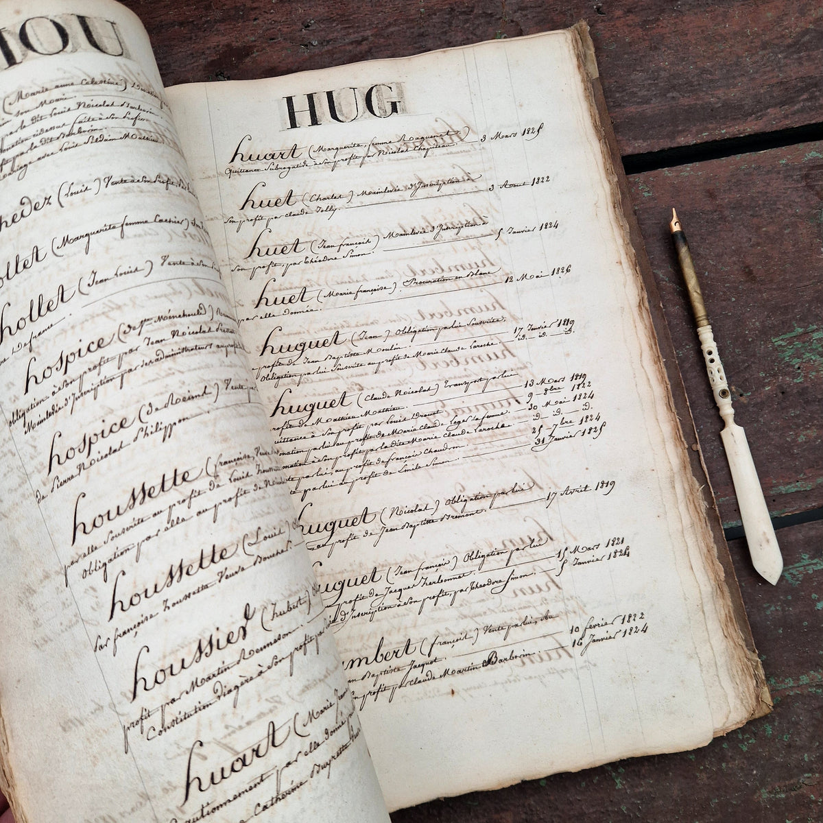 Registre manuscrit « de noms » - Vers 1820 - 290 pages
