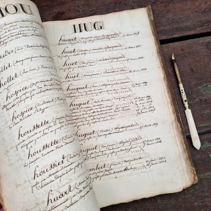 Registre manuscrit « de noms » - Vers 1820 - 290 pages