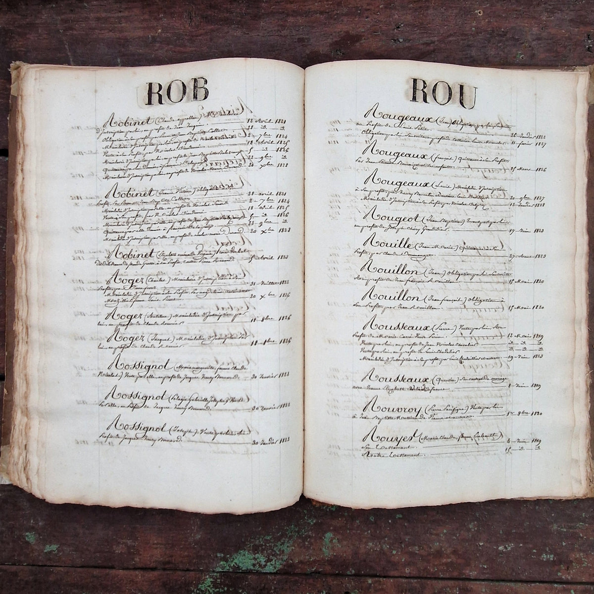 Registre manuscrit « de noms » - Vers 1820 - 290 pages