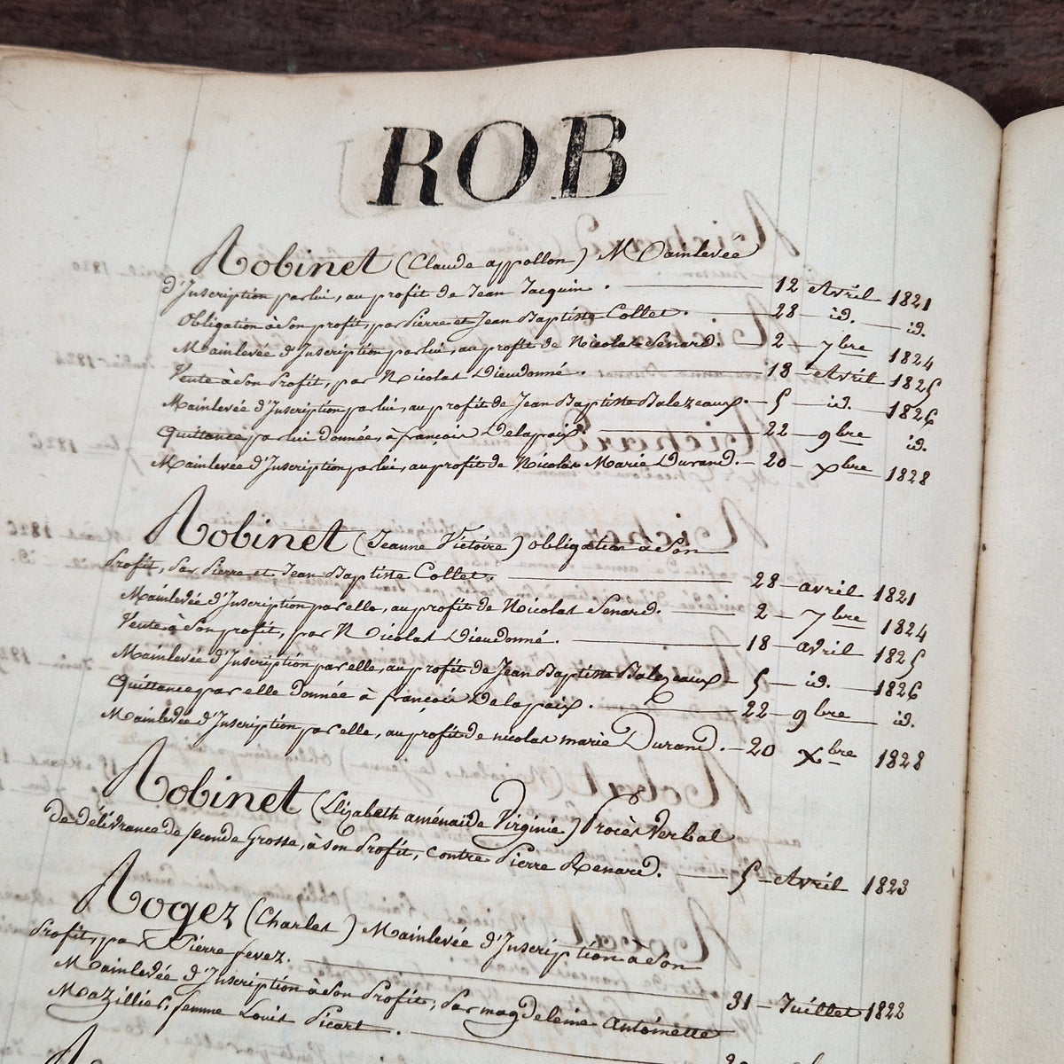 Registre manuscrit « de noms » - Vers 1820 - 290 pages