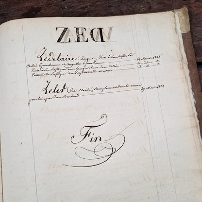Registre manuscrit « de noms » - Vers 1820 - 290 pages