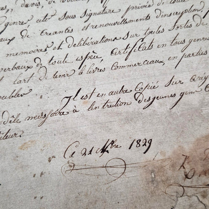 Ancien registre de formation notariale - Belgique - 1829