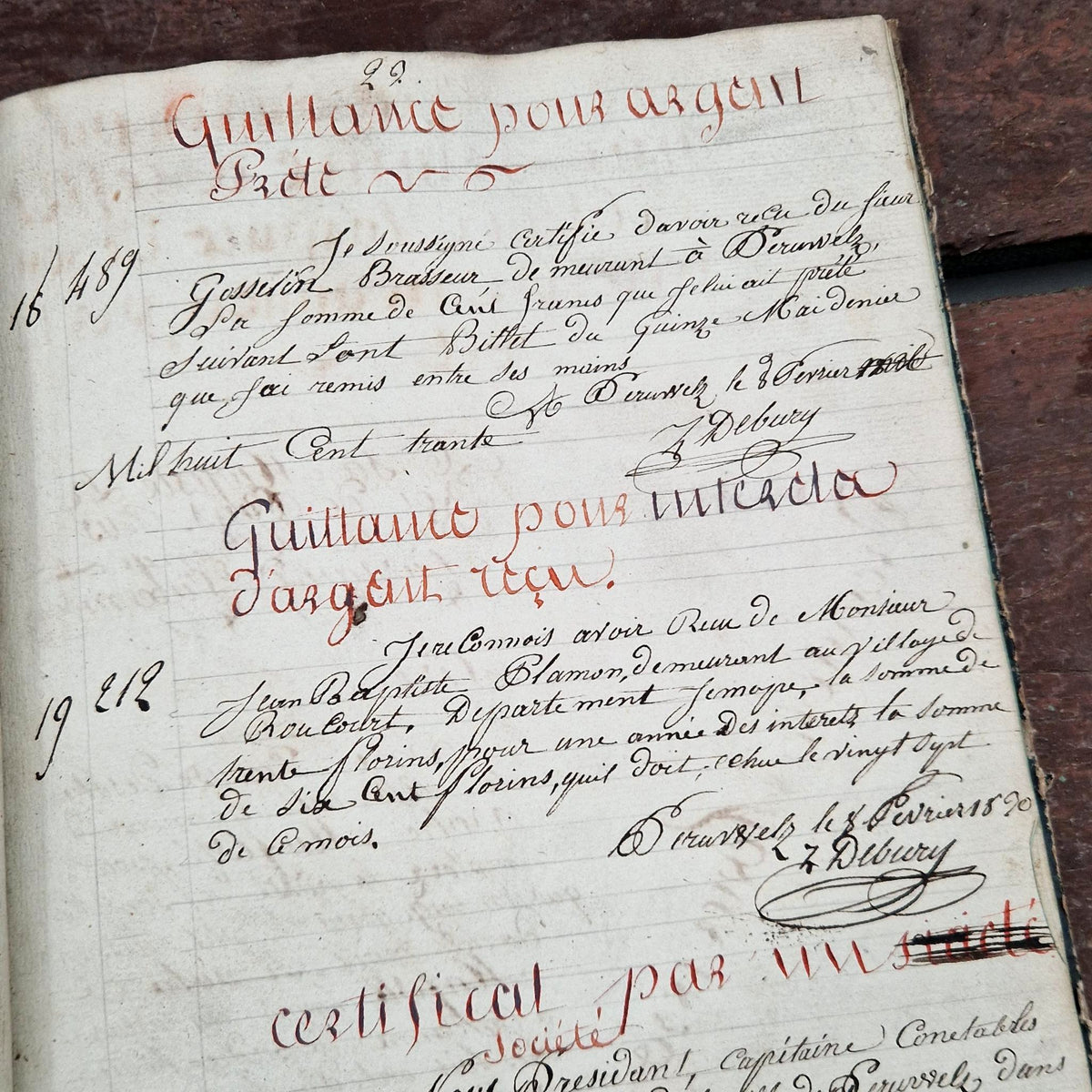 Ancien registre de formation notariale - Belgique - 1829
