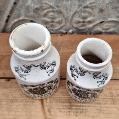 2 anciens Pot de moutarde Grey-Poupon, Paris 1900