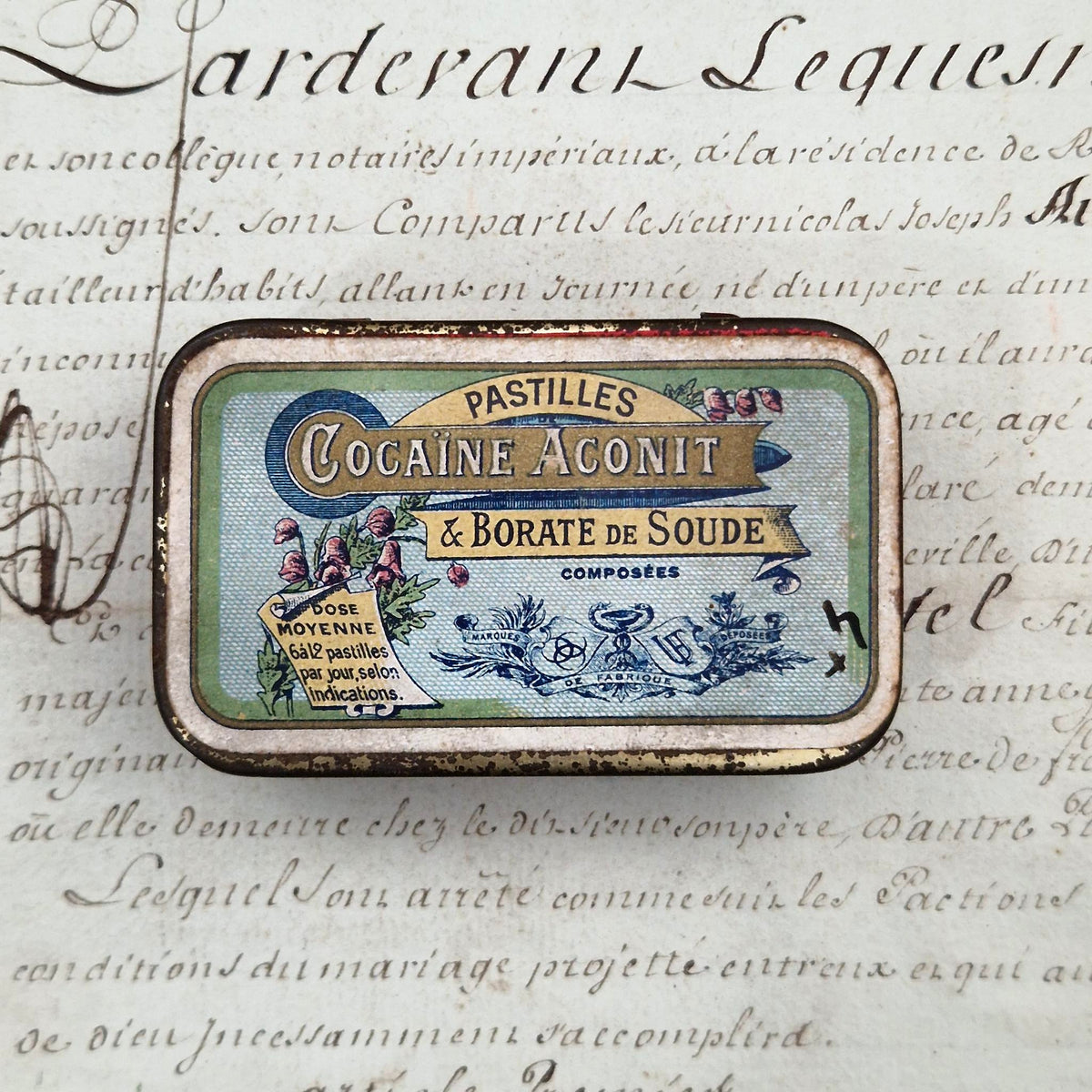 Old Aconite Cocaine Lozenges Box, Circa 1900