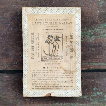 Boîte Bleu Saphir « À l’étendeuse » - E. Boilley, Dole - Vers 1878