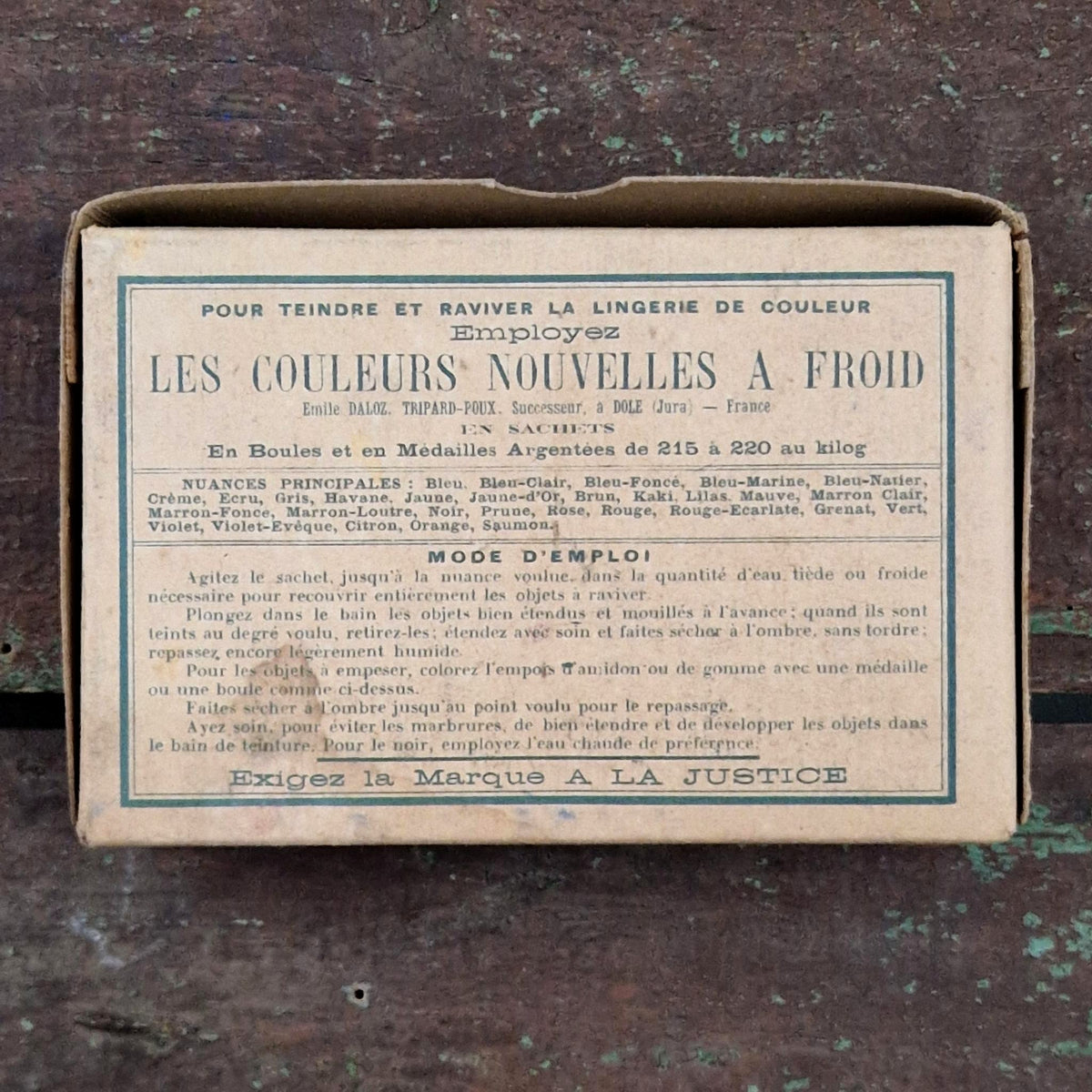 Boîte « Couleurs nouvelles » - Émile Daloz, Dole