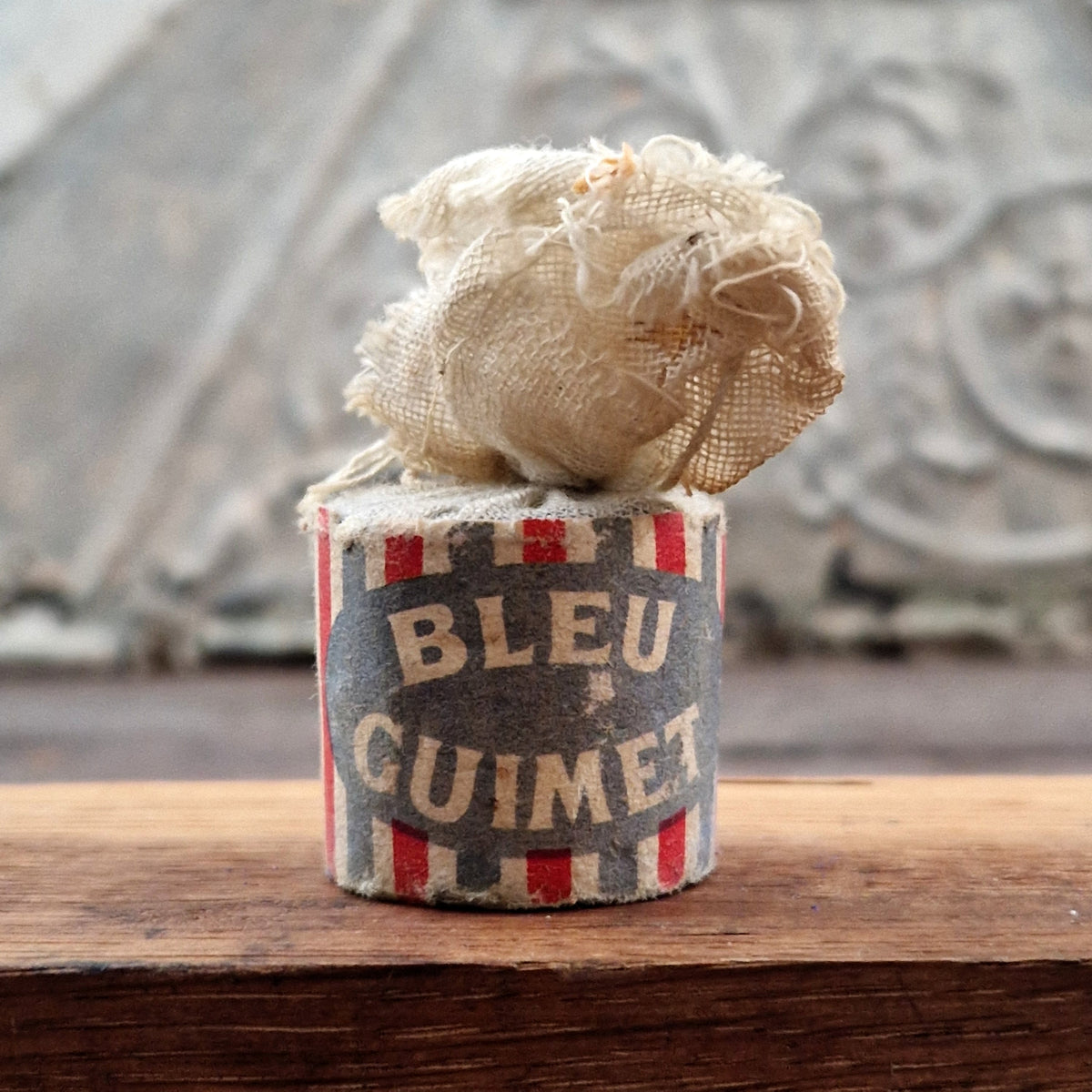 Pochon tissu de Bleu Guimet « J.-B. Guimet » - vers 1900