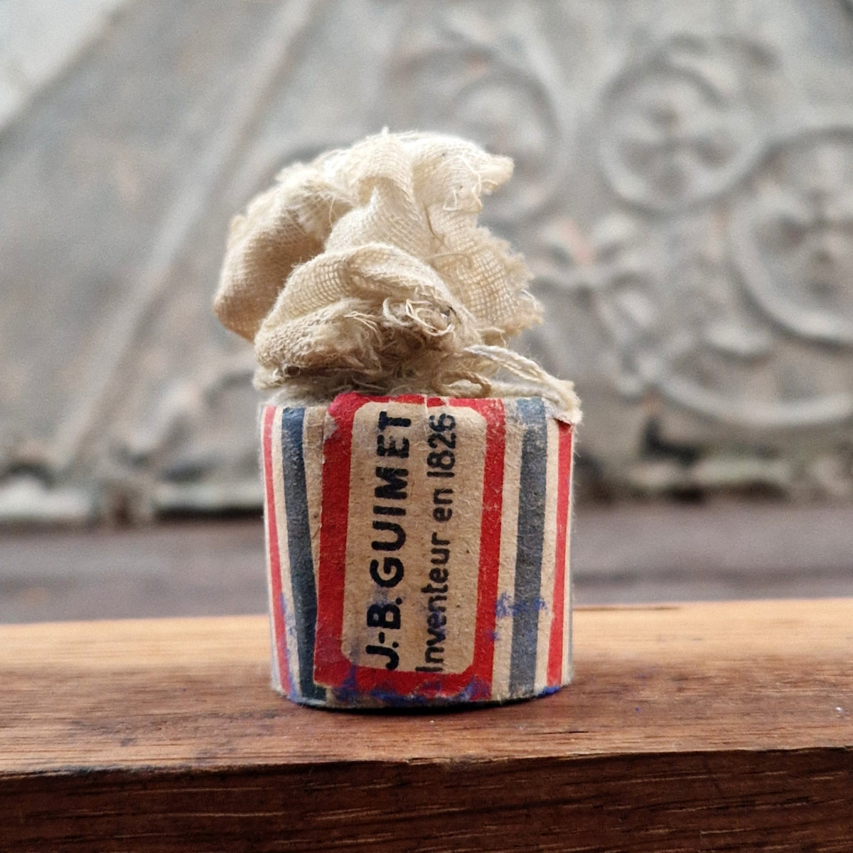 Pochon tissu de Bleu Guimet « J.-B. Guimet » - vers 1900