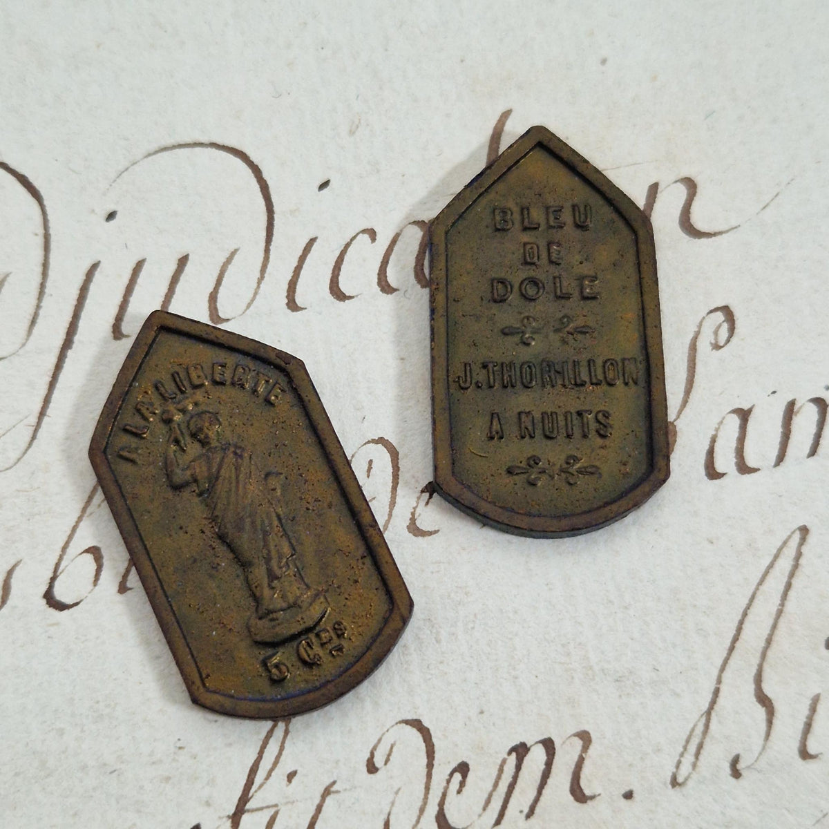 Anciennes plaquettes « Bleu de Dole - À la Liberté » - Fin XIXe
