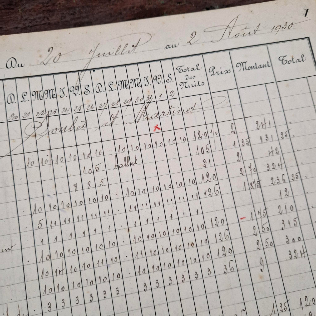 Ancien registre manuscrit « Quinzaines 2 » -  Vers 1930