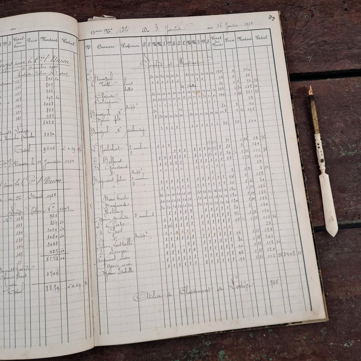 Ancien registre manuscrit « Quinzaines 2 » -  Vers 1930