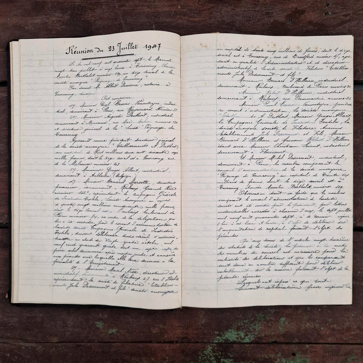 Ancien registre - Industrie lainière - 316 pages manuscrites