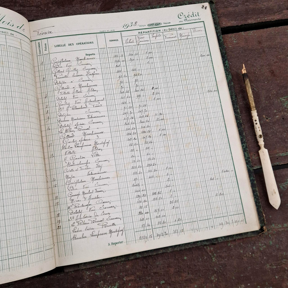 Antique handwritten account book - 1936-1939