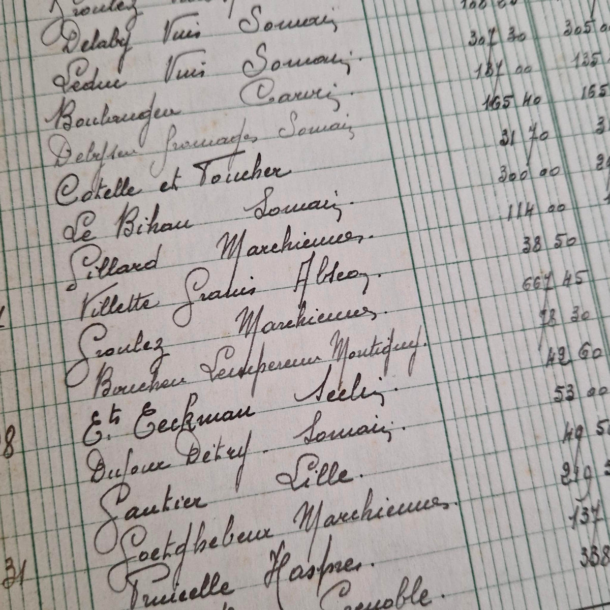 Antique handwritten account book - 1936-1939