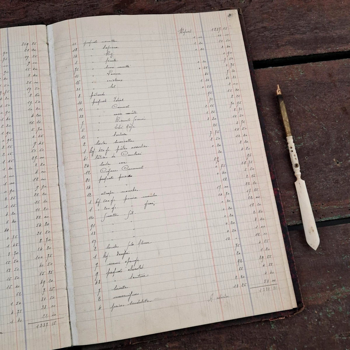 Handwritten grocery ledger - 1935
