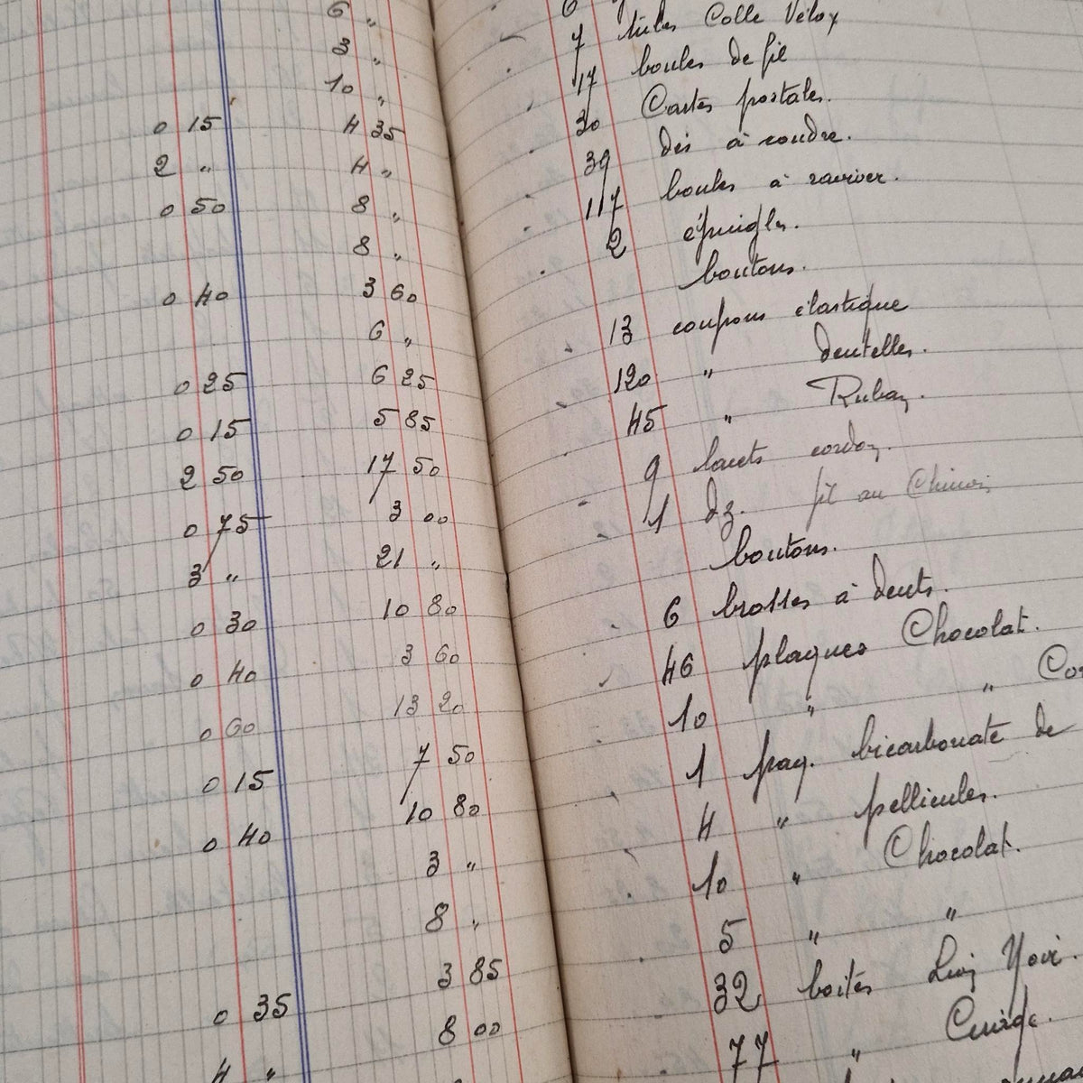 Handwritten grocery ledger - 1935