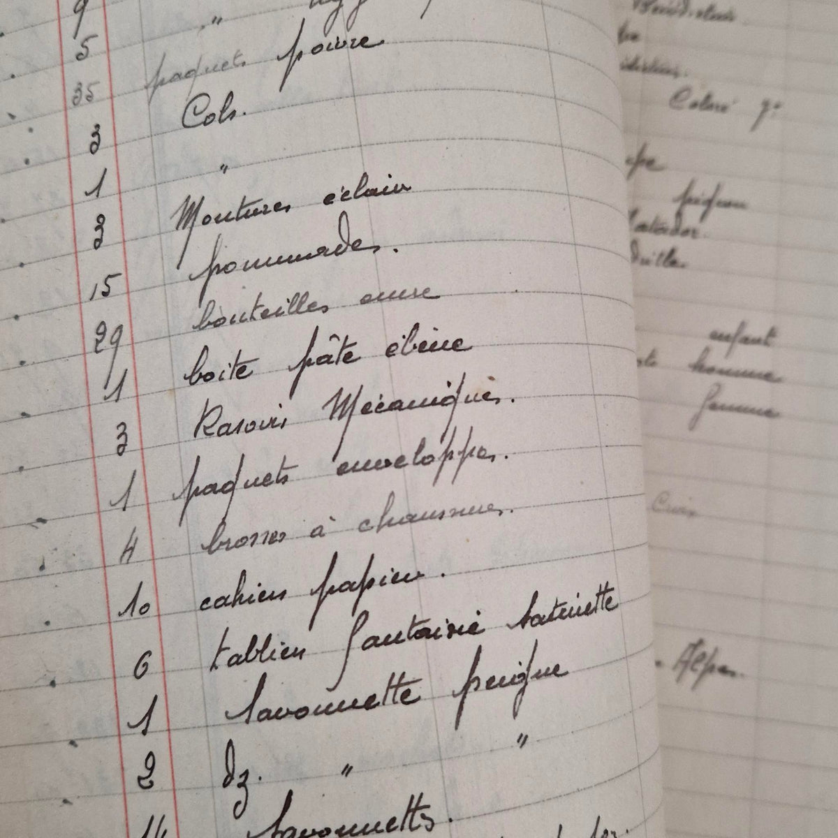 Handwritten grocery ledger - 1935