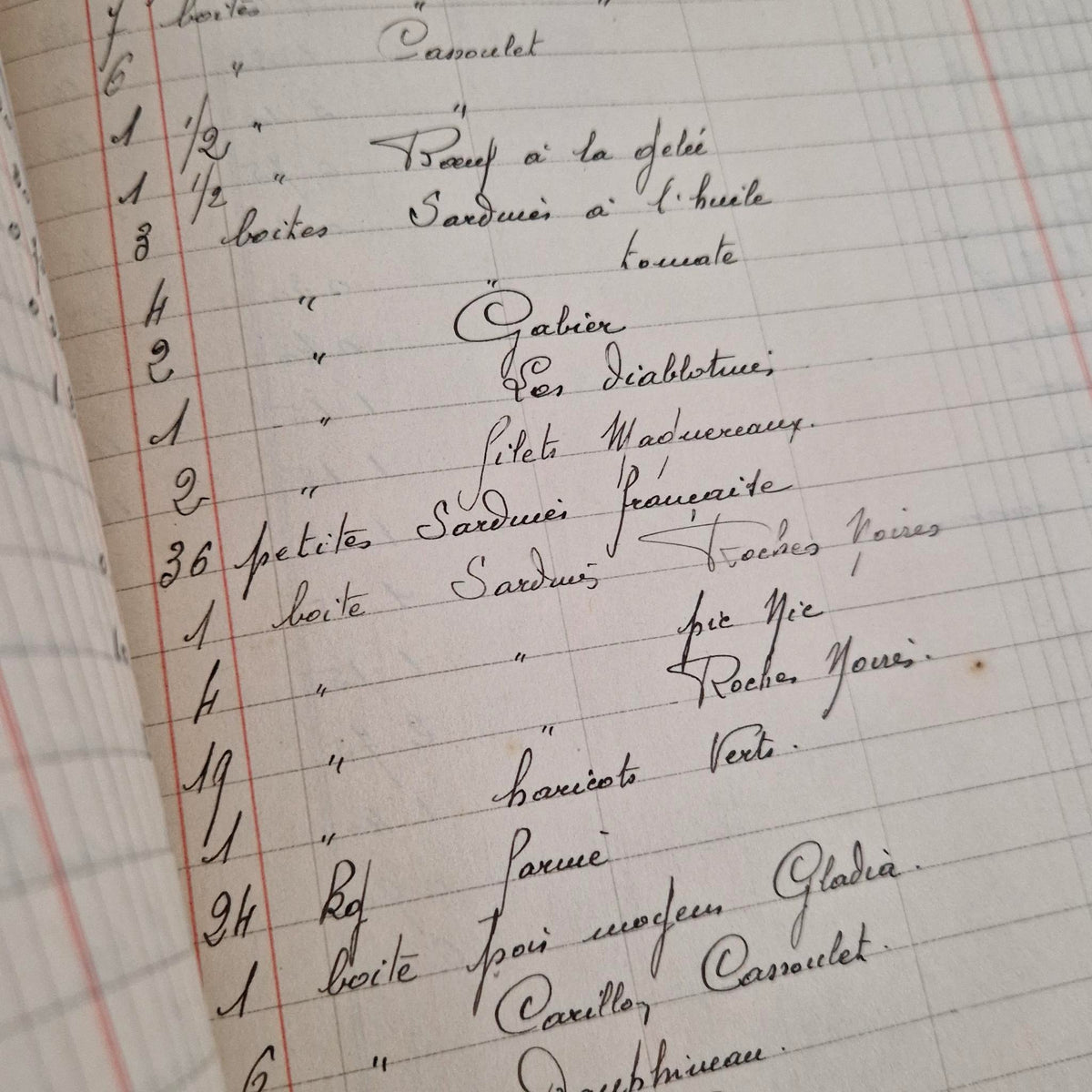 Handwritten grocery ledger - 1935