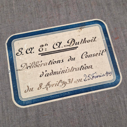 Ancien registre manuscrit de délibérations - Vers 1931