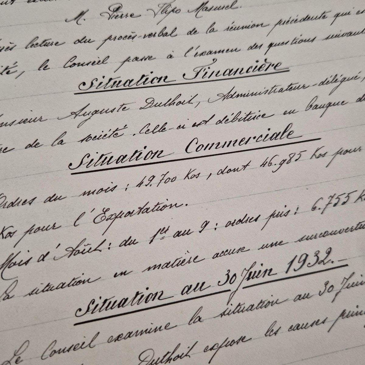 Ancien registre manuscrit de délibérations - Vers 1931