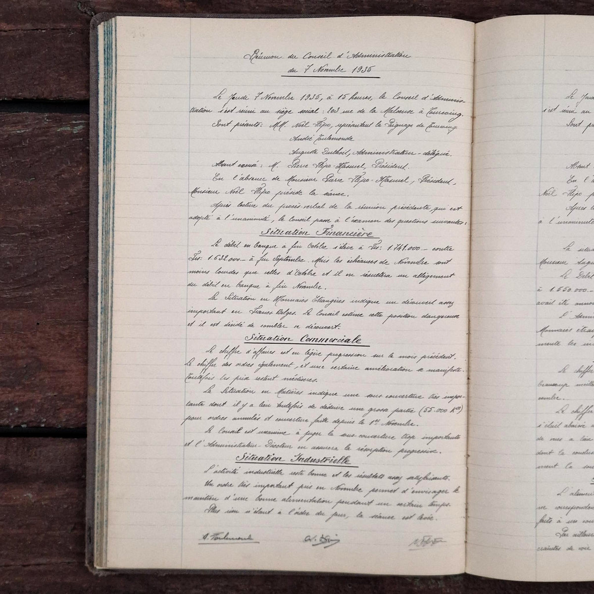 Ancien registre manuscrit de délibérations - Vers 1931