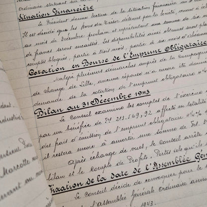 Ancien registre manuscrit de délibérations - Vers 1931