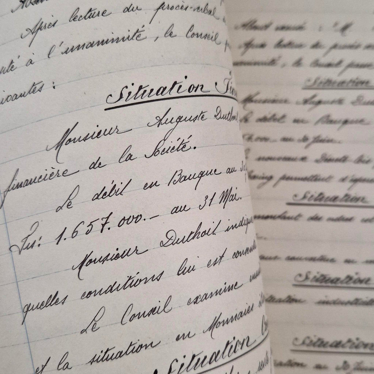 Ancien registre manuscrit de délibérations - Vers 1931