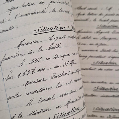 Ancien registre manuscrit de délibérations - Vers 1931