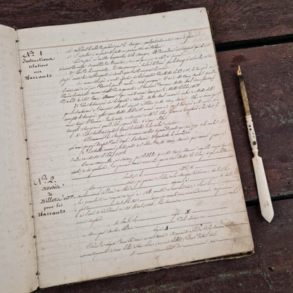 Ancien manuel bancaire manuscrit - fin XIXe