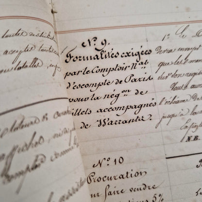 Ancien manuel bancaire manuscrit - fin XIXe
