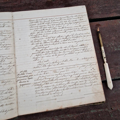 Ancien manuel bancaire manuscrit - fin XIXe
