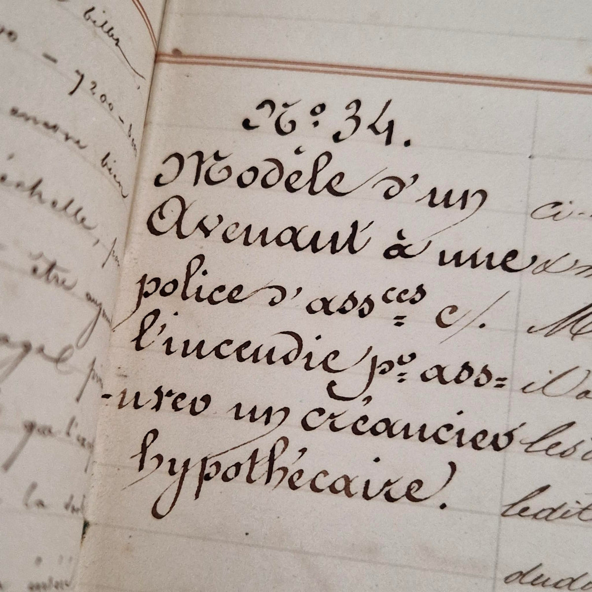 Ancien manuel bancaire manuscrit - fin XIXe