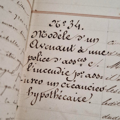 Ancien manuel bancaire manuscrit - fin XIXe