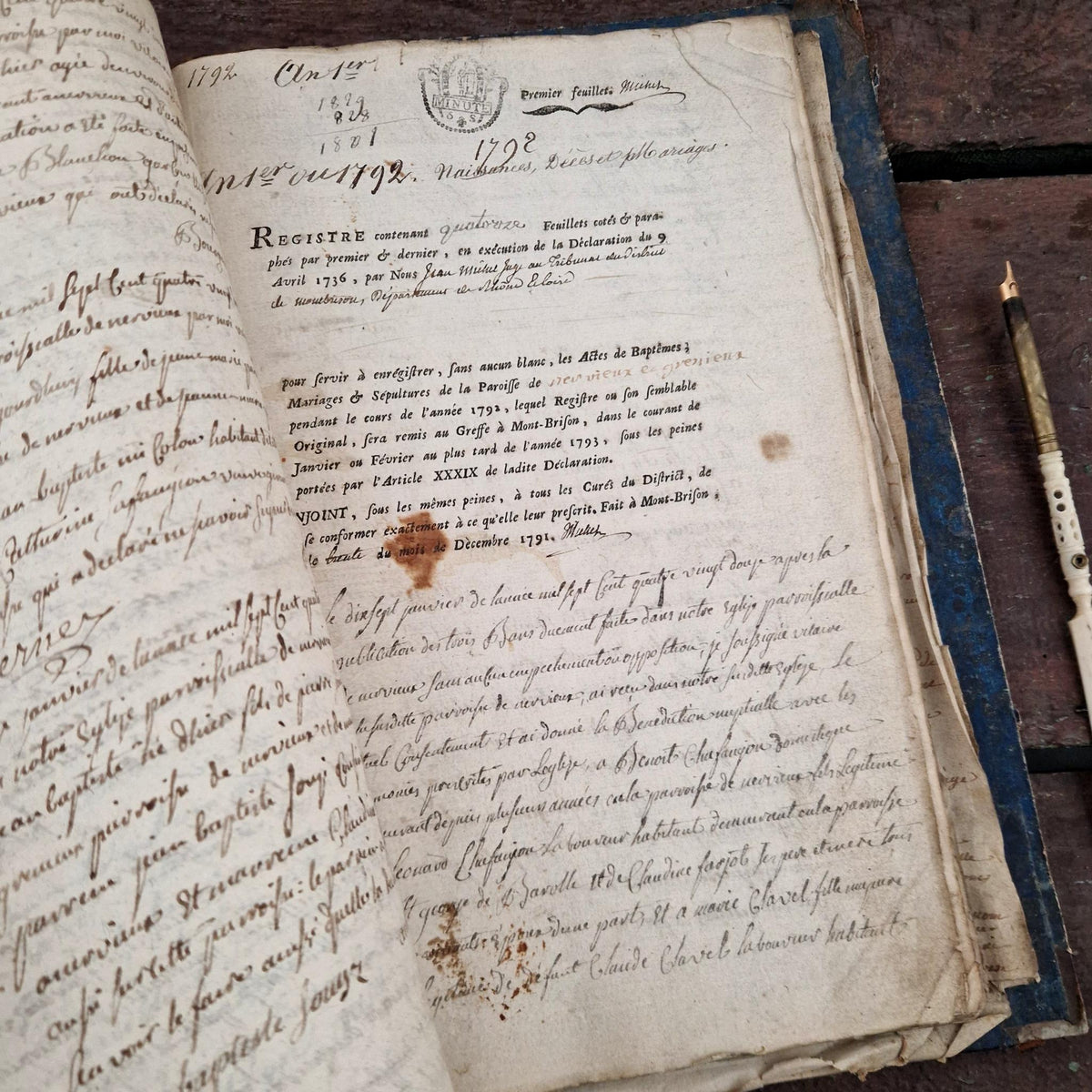 Superbe registre manuscrit XVIIIe -  1788 - 162 pages