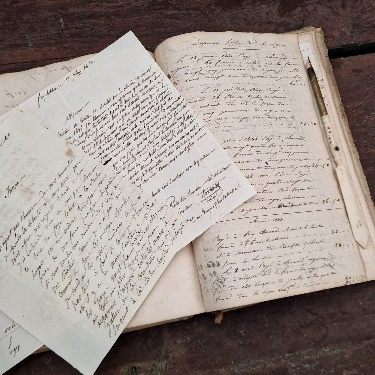 Livre de comptes manuscrit -  Fin XVIIIe / Début XIXe