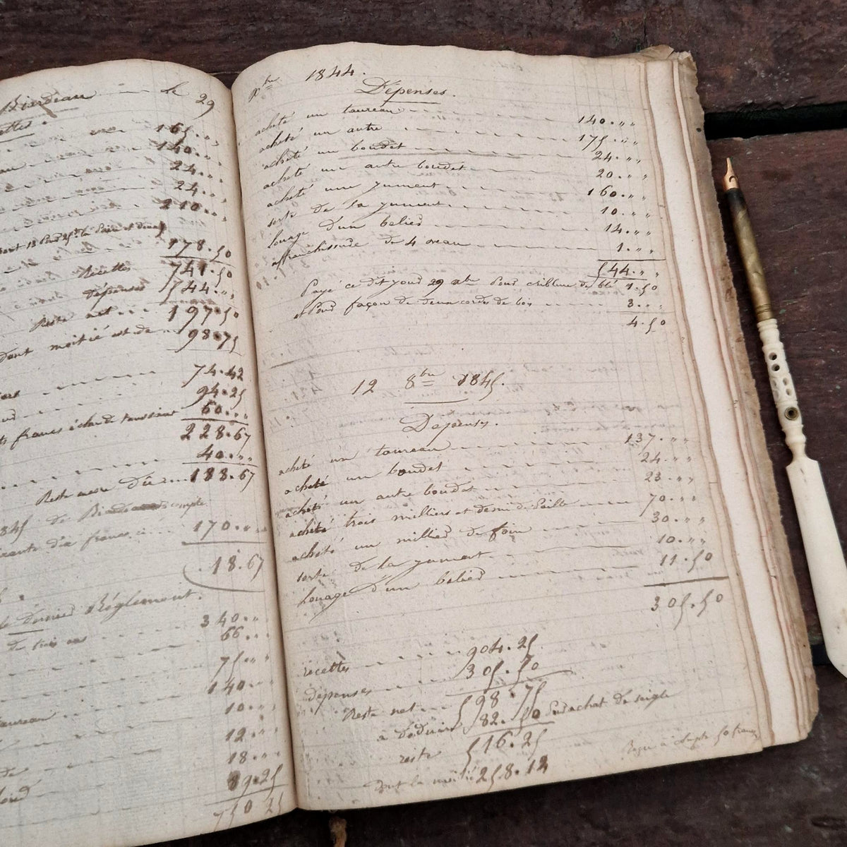 Livre de comptes manuscrit -  Fin XVIIIe / Début XIXe