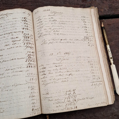 Livre de comptes manuscrit -  Fin XVIIIe / Début XIXe