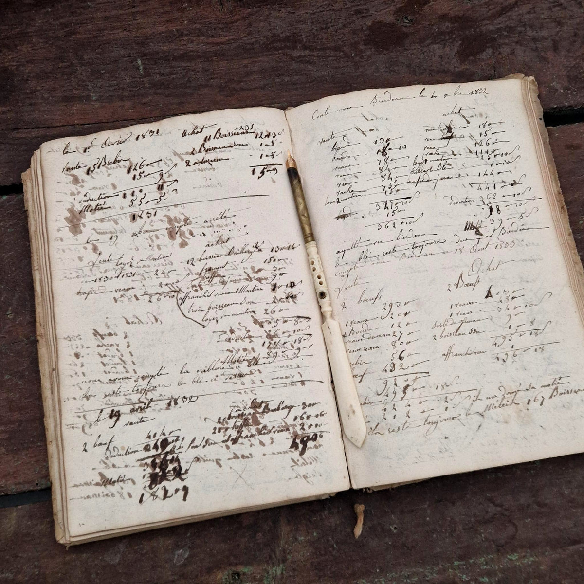 Livre de comptes manuscrit -  Fin XVIIIe / Début XIXe