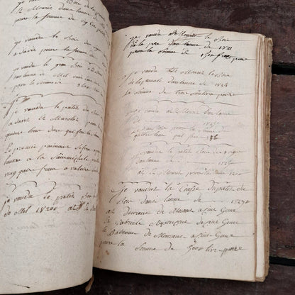 Livre de comptes manuscrit -  Fin XVIIIe / Début XIXe