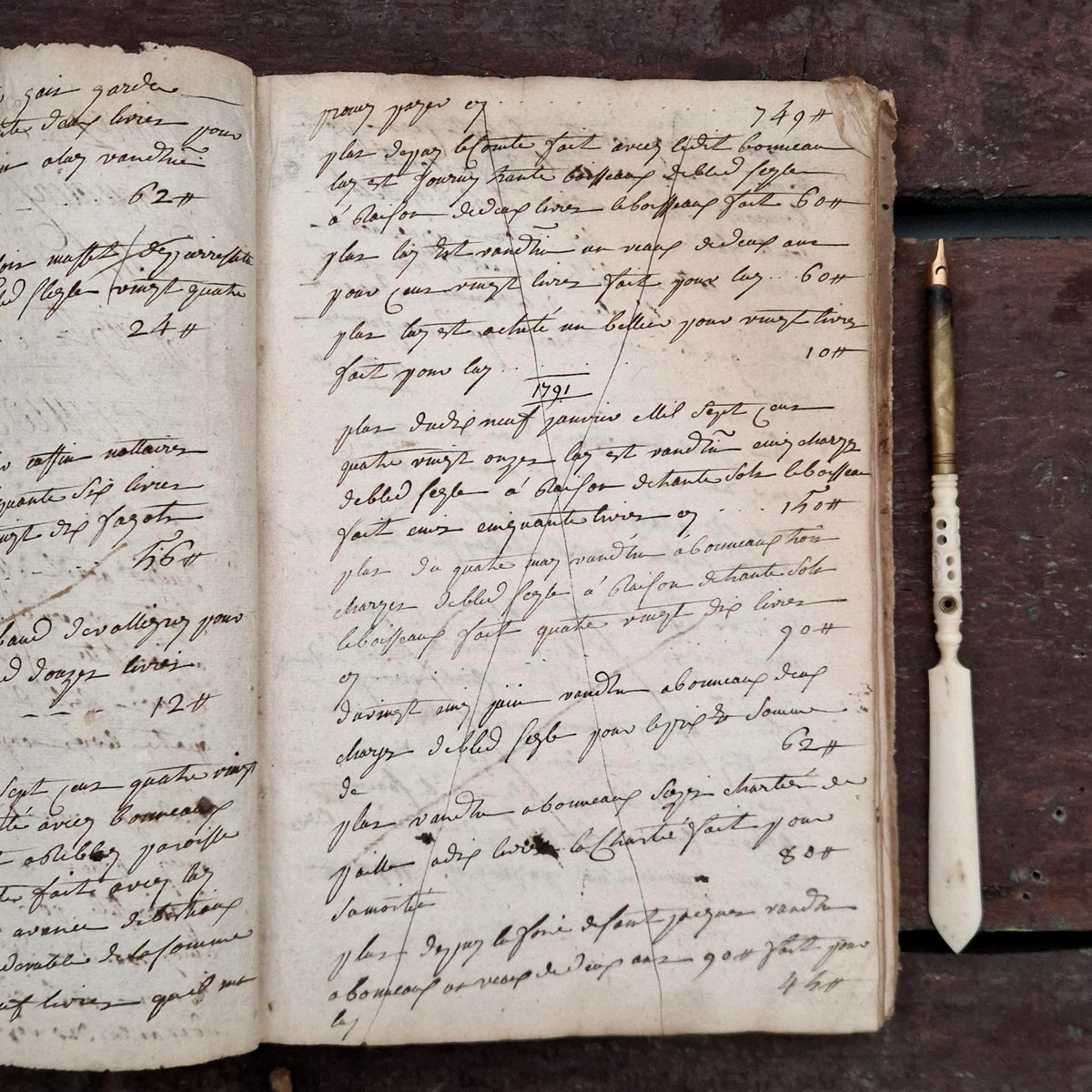 Livre de comptes manuscrit -  Fin XVIIIe / Début XIXe